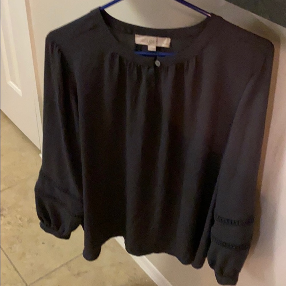 The Loft Size Petite Large Dark Gray Top